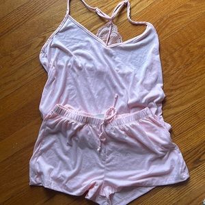 Sexy Cotton Pajama Set with Lacey Back